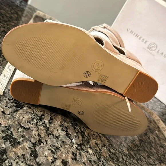 Chinese Laundry Raja Kid Suede lace wedge sandal NIB 9 - Picture 8 of 12